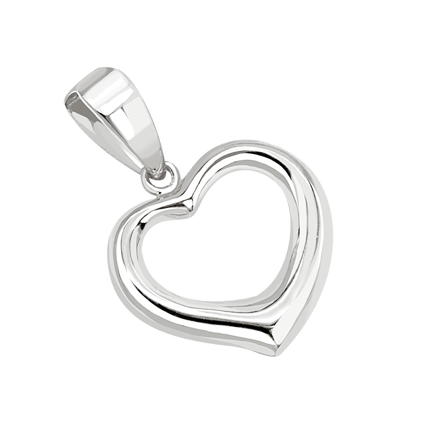 

Lala Christie Heart Open Heart Necklace Top for pt900 Women, Platinum, lp103-0007-pt