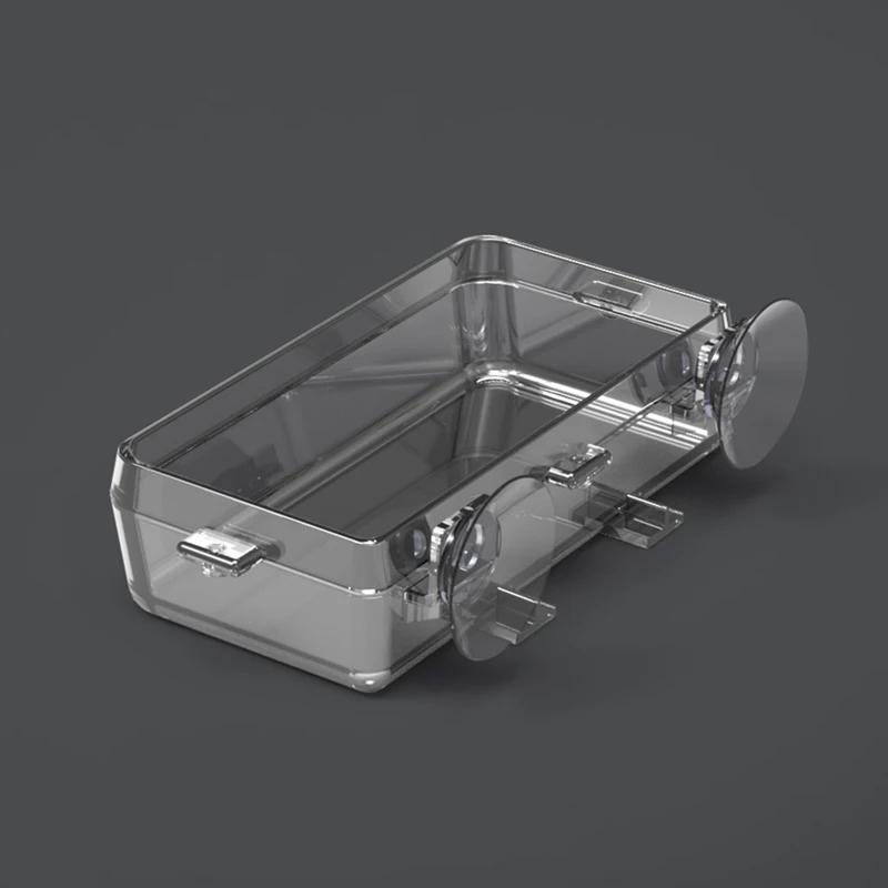 Cawayi Kennel Pet Reptile Transparent Feeder Anti-escape Food Bowl Worm Live Container With Strong Suction Cups Pet Supplies Pet