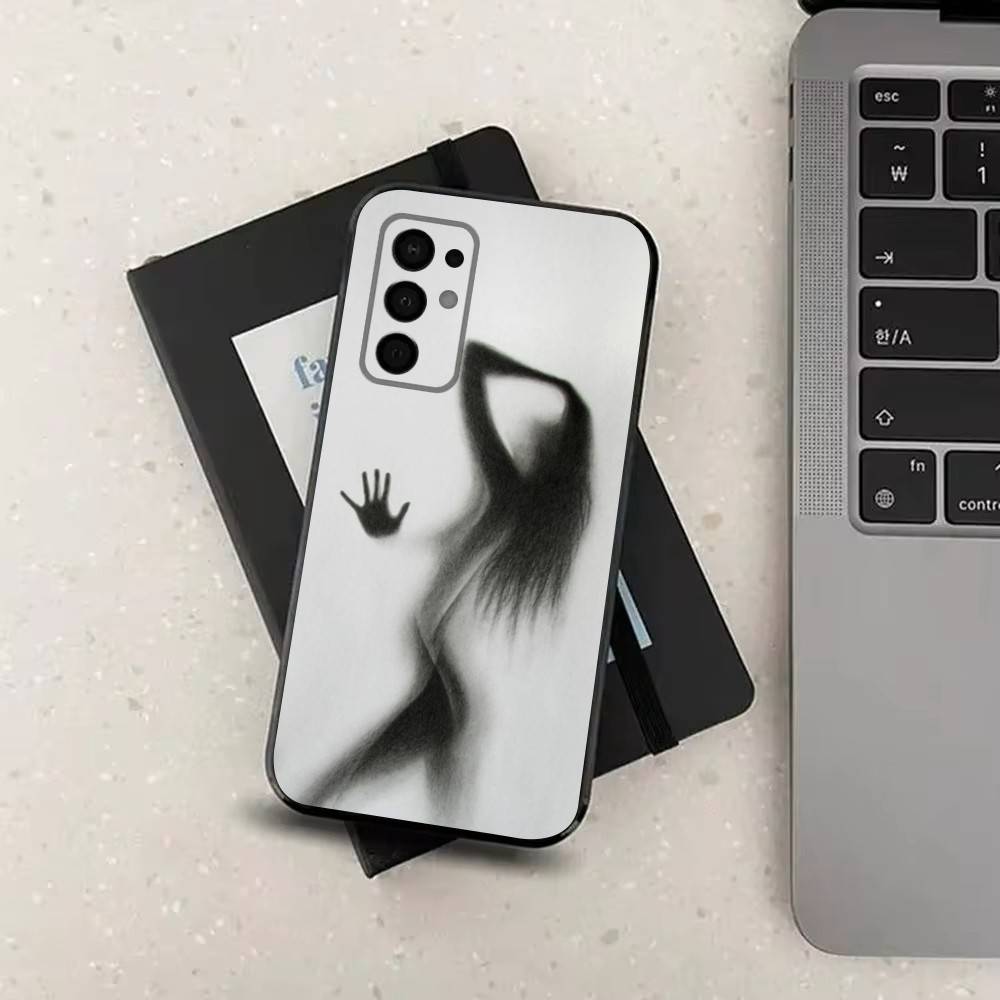 Sexy Girl Silhouettes Phone Case For Samsung Galaxy A73,31,32,72,41,53,52,71,22,5G,Note,J7,8,9 Soft Black Silicone Cover