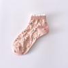 Female Spring Summer Thin Money All GO Up Flower Lace Lovely Pink Pastoral Socks