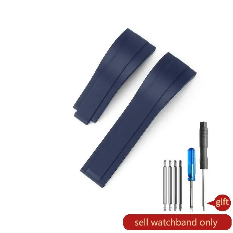 Paski do zegarka Daytona Yacht Log Czarny Zielony Water Ghost Zakrzywione zakończenie 20mm Silikonowy Wypukły Interfejs Czerwony Niebieski Pasek do zegarka