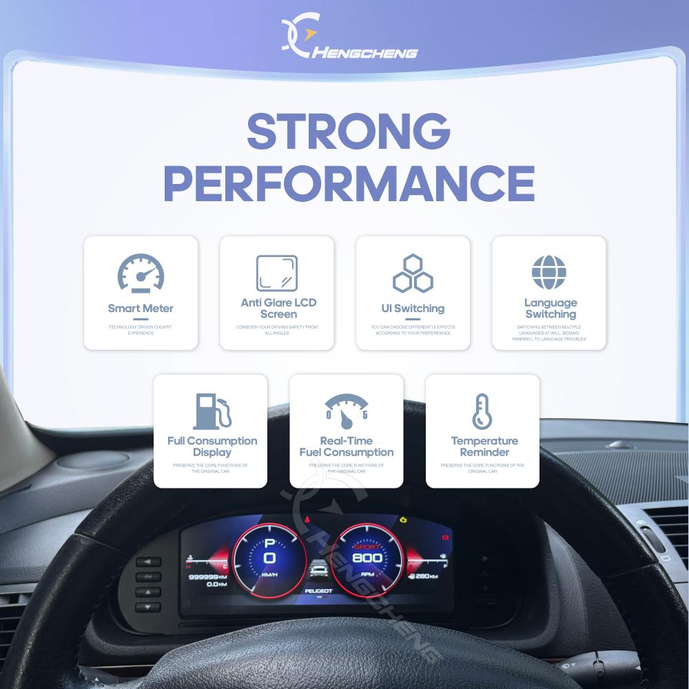 For Peugeot 407 407SW 2004-2010 Digital Cluster Dashboard Dashboard speedometer plug and play Wireless CarPlay