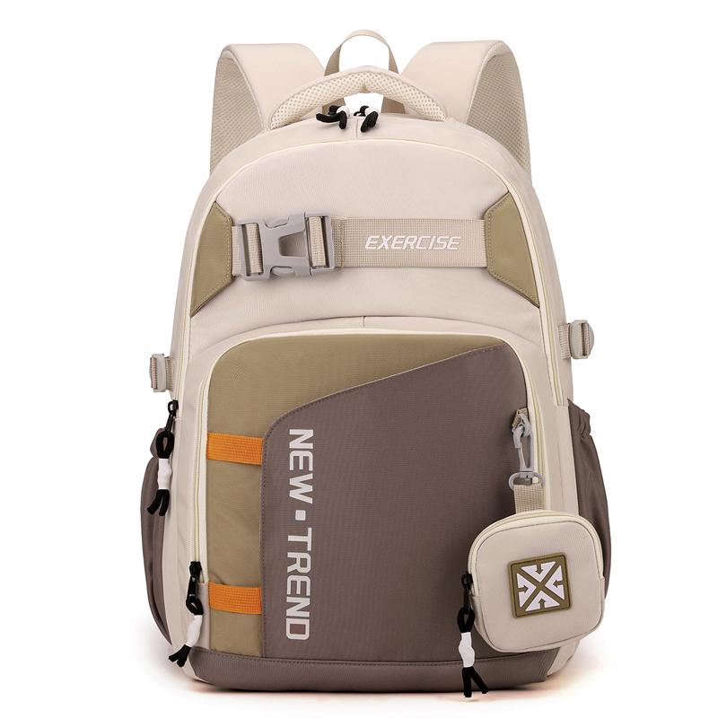 Plecak Ucznia Liceum Blok Kolorystyczny Duża Pojemność Wytrzymały Plecak