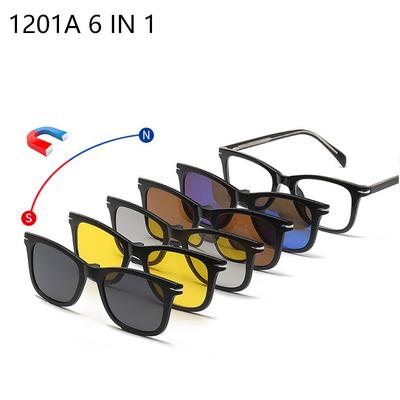 Magnetic Clip-On Sunglasses With Multiple Lenses Glasses Colorful Tinted Sunglasses Suitable For Nearsightedness