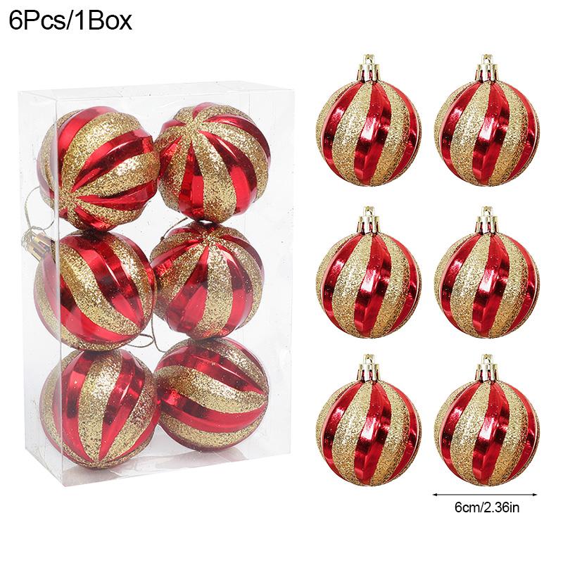 

6 шт. 6 см рождественские шары украшения елочные подвески Navidad Noel новогоднее праздничное украшение для дома A