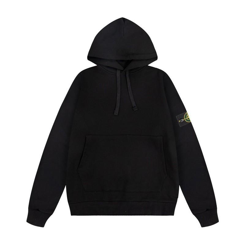 Classic Stone Island Solid Color Crewneck Sweatshirt Badge Long Sleeve Loose Fit Couples