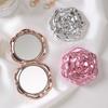 3D Rose Double-sided Mirror Portable Travel Mini Foldable Makeup Mirror Women Girls Vintage Pocket-sized Handheld Vanity Mirror