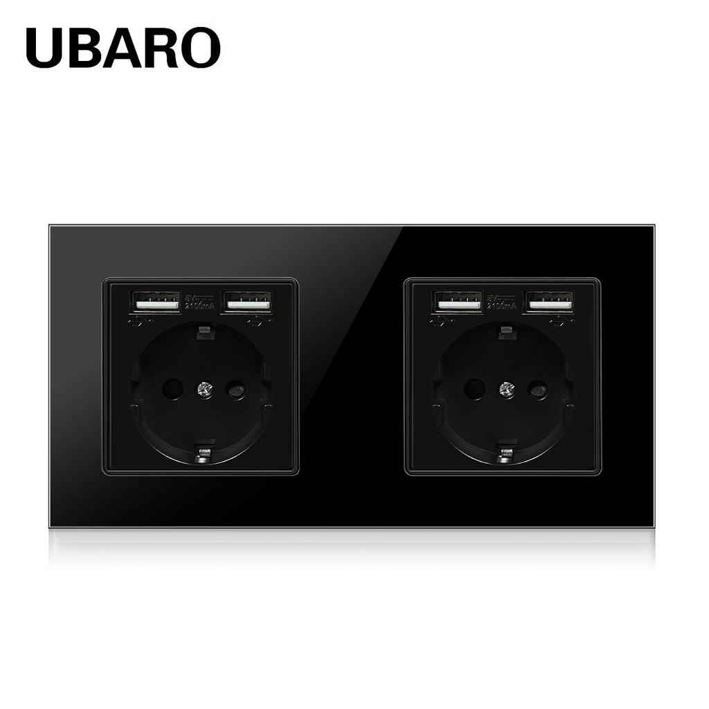 Bseed Europe Russia 16A Wall Power Socket White Black Grey Gold Crystal Glass Panel Plug Electrical Outlet for Home Improvemet