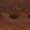 Wood Business Card Holder for Desk, Cute Paw Print Display Stand for Postcards Office Home, Rustic Desktop Tabletop Organizer
