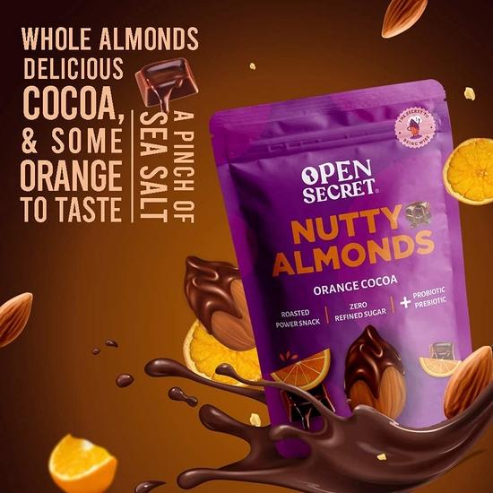 Open Secret Almonds Combo-Caramel Sea Salt & Orange Cocoa |Pack of 2(135g each) |Gift hamper for Eid/Ramadan/Ramzan