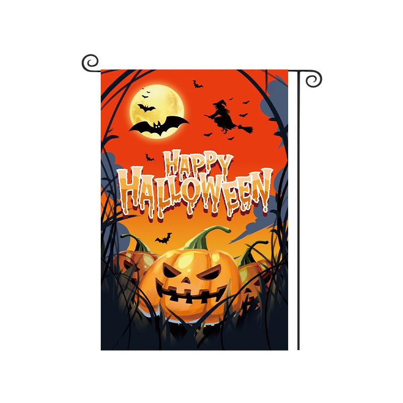 Cross-Border Happy Halloween Ghost Garden Flag with Pumpkin and Cartoon Design