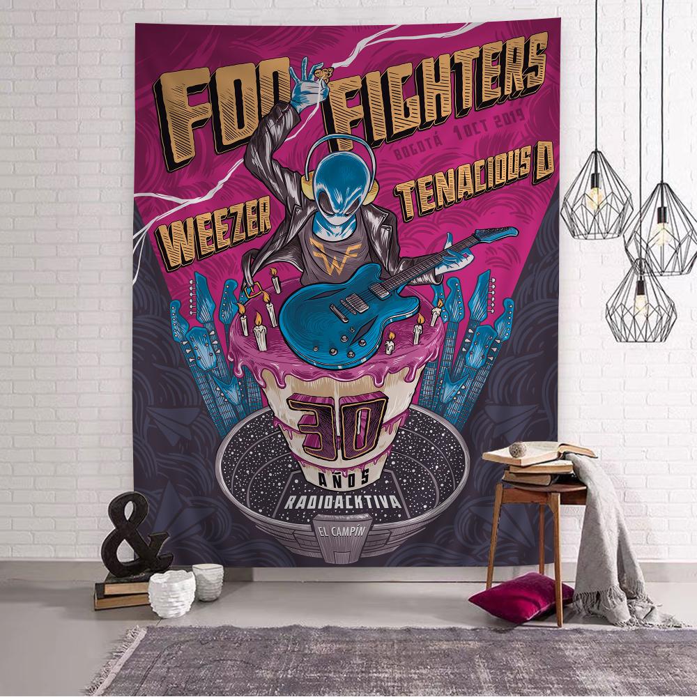 Foo Fighters Band Tapestry Art Printing Japanese Wall Tapestry Anime Wall Hanging Home Decor