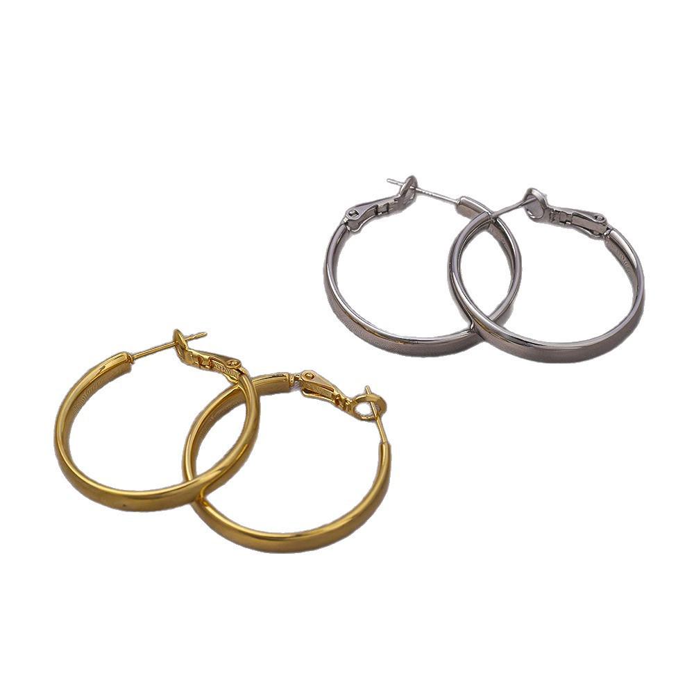 Elegantní náušnice s jehličkou ze stříbra 925: Všestranné francouzské kruhy v měděné barvě s více styly pro sofistikovaný vzhled