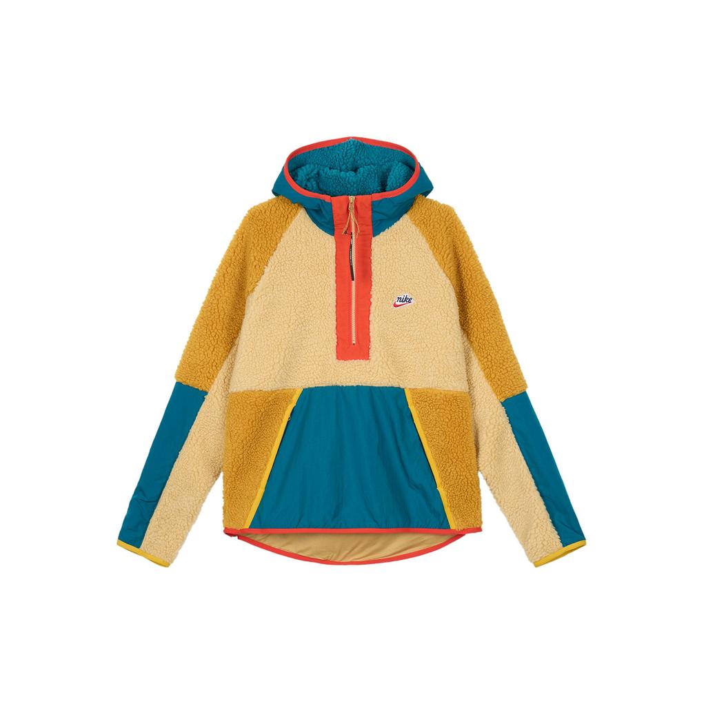 Nike Sportovní mikina s kapucí Sherpa na zip 1/2 s patchworkovým designem Pánská mikina Vícebarevná BV3766-723