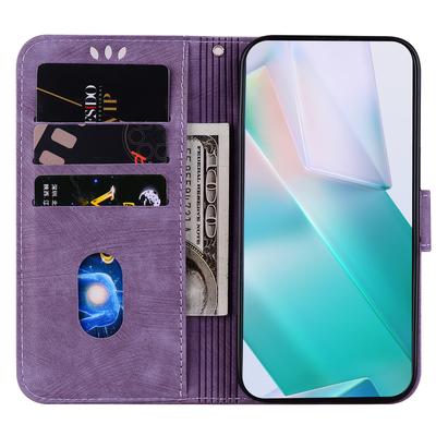For OnePlus Nord CE4 Lite 5G/Oppo K12x 5G (China) Stand Case Cute Tiger Imprint Leather Wallet Phone Cover
