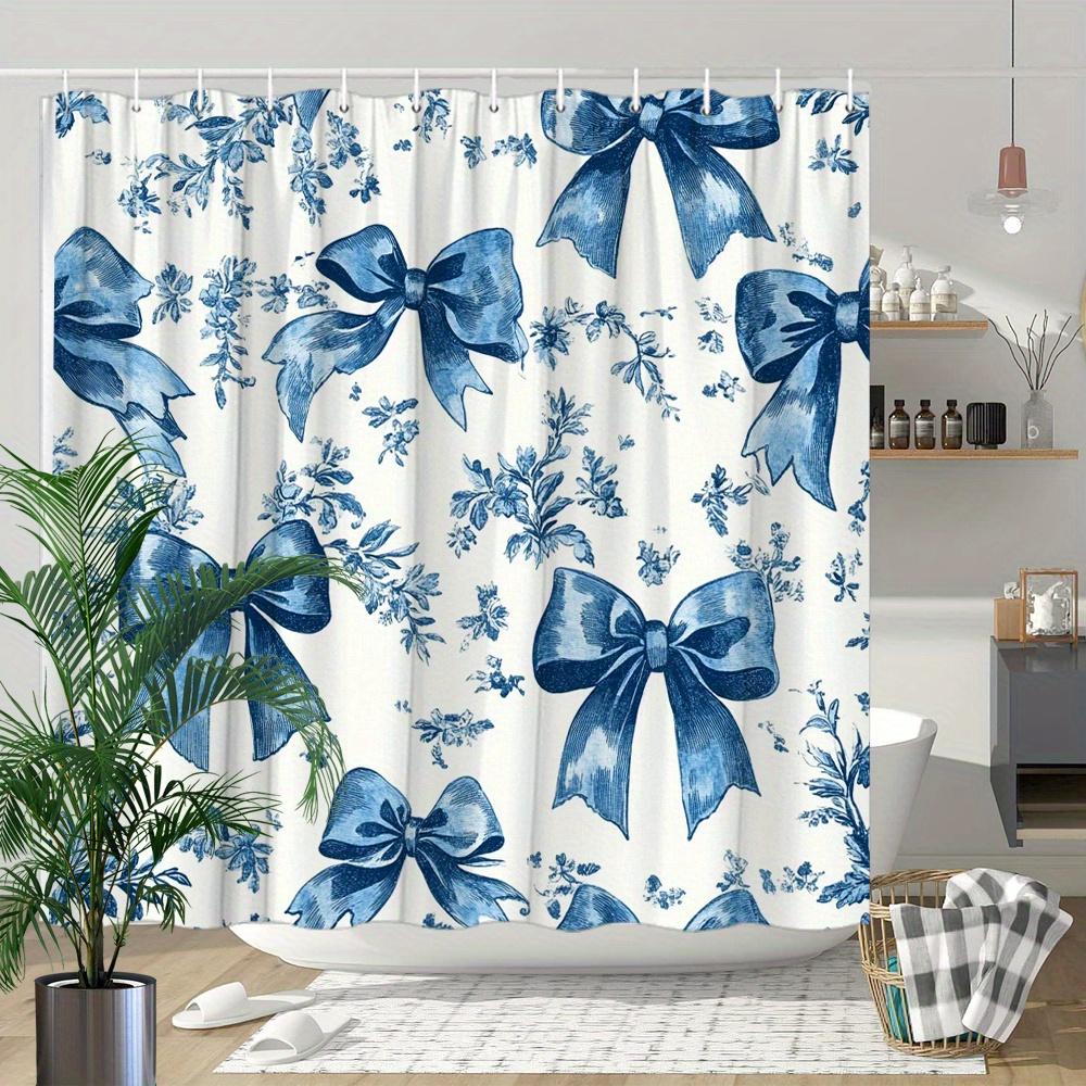 Waterproof Floral Pattern Shower Curtain Blue and White Vintage Design Bathroom Shower Curtain Liner Home Decor Accessories Cott