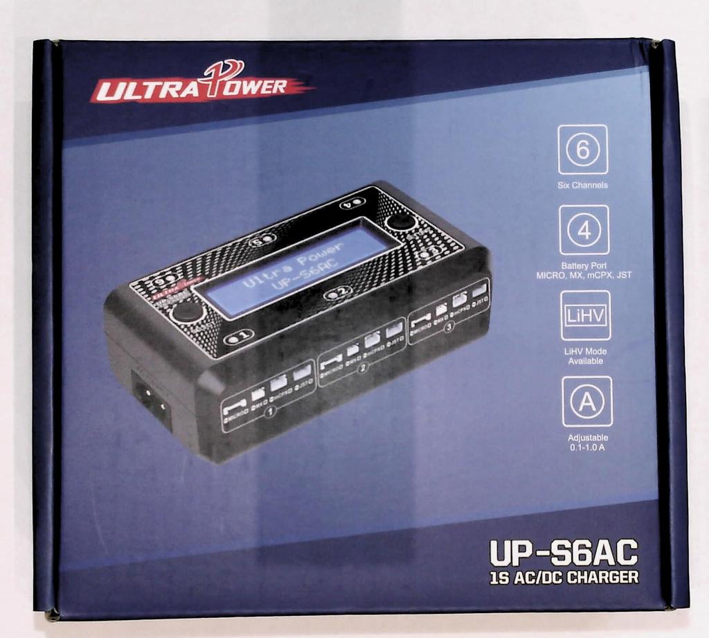 UP-S6AC 6-Port 1S LiPo/LiHV Battery Charger – AC/DC Multi-Charging Hub for Drones and RC Models