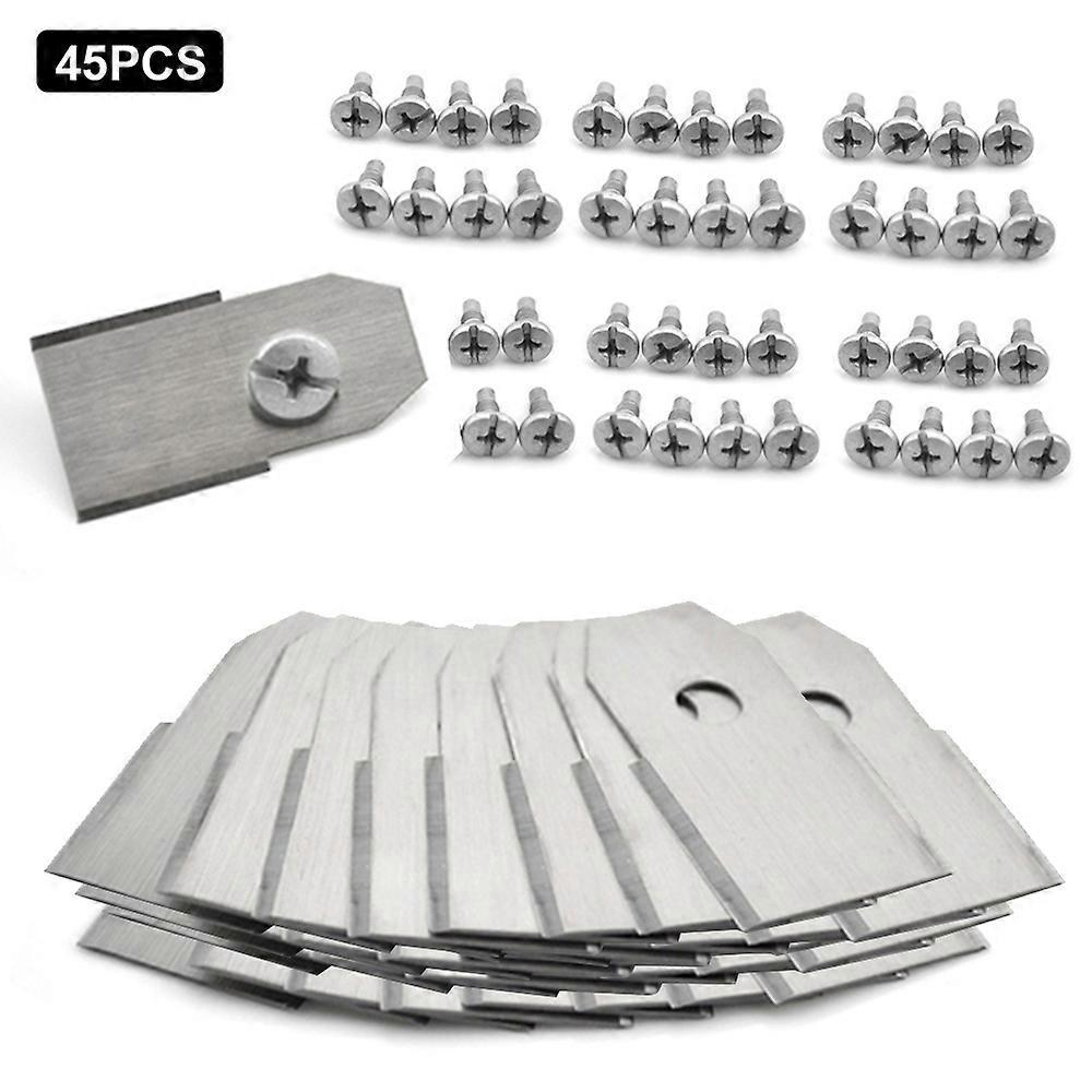 45 Stück für Husqvarna Rasenmäher Edelstahl Ersatz-Schneidmesser, 35x18mm