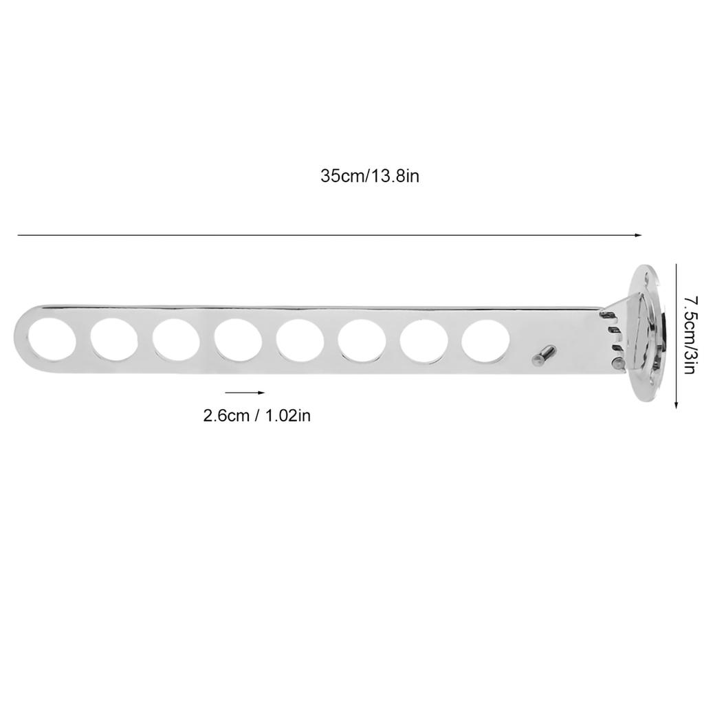 Folding Household Bathroom Wall Mounted Zinc Alloy Clothes Storage Hanging Hooks Rack8 Holes