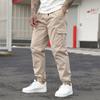 Men's Loose Casual Multi-pocket Work Pants, Youth Stretch Waist Drawstring  Pants