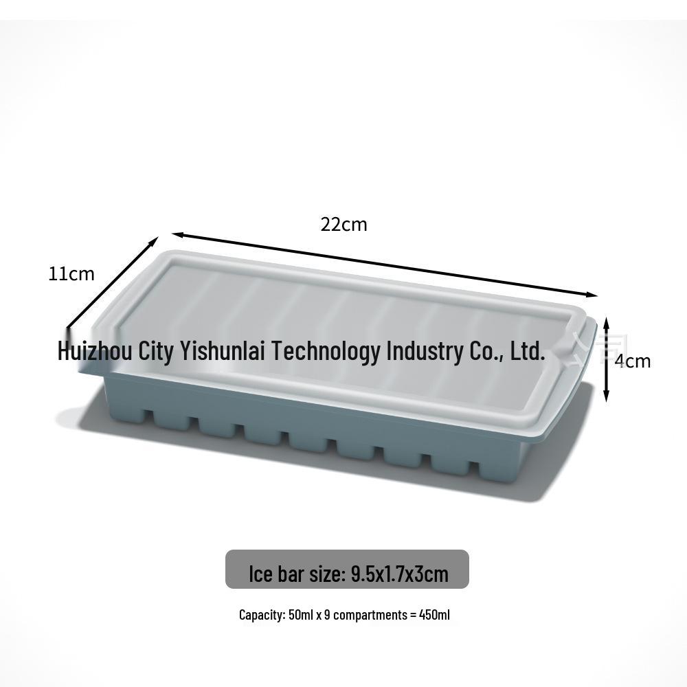 Silicone Ice Cube Tray with Lid: 4-Grid Frozen Soup & Food Storage Box