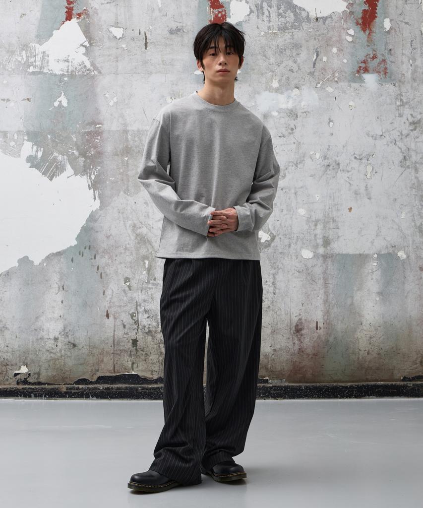 AGOD Back Incision Crop Long Sleeve [Grey]