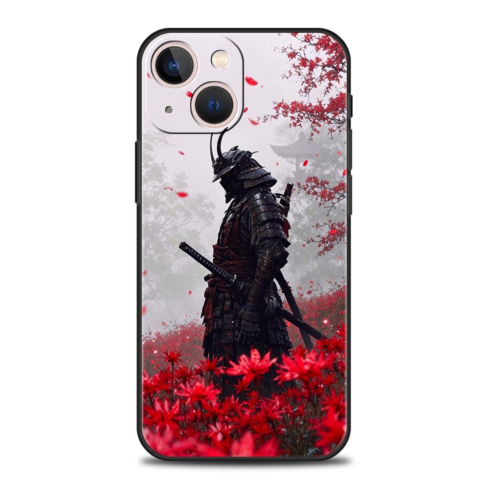 Japanese Bushido Samurai Phone Case For iPhone 17 Air 16 Plus 13 15 14 12 11 Pro MAX 7 8 SE Soft TPU Shockproof Cover Funda