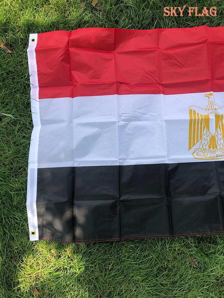 (SKY FLAG)free shipping EG EGY Egypt Flag 90x150cm Egypt flag High Quality Double Sided Printed Polyester Egypt Flag for decor