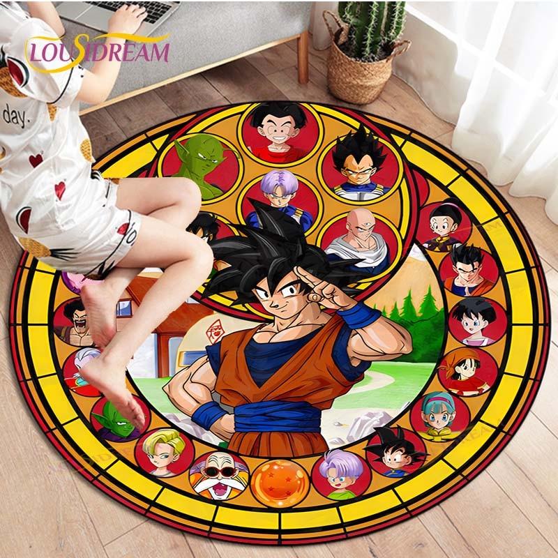 Dragon Ball Z Round Goku Living Room Decoration Carpet Kakarot Animation Rug Flannel Home Floor Mat Bedroom Rug