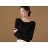 New Autumn and Winter Swinging Collar Long-sleeved T-shirt Women's Inner and Outer Wear Slim and Thin Foreign Black Bottoming Shirt Top