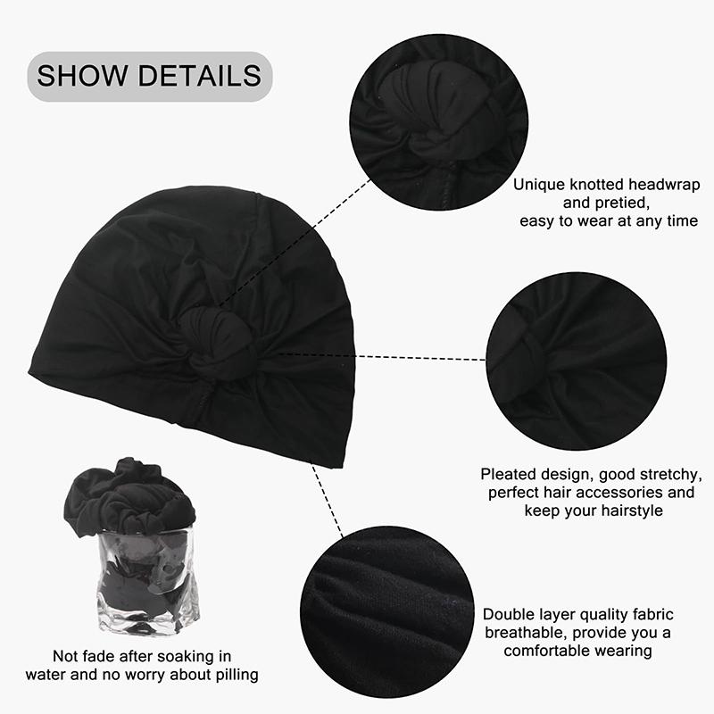 1PC Knot Hat Home Hair Scarf Fashionable Skin Friendly Religious Comfortable Vacation Styling Cotton Travel Photography Fashion