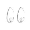 Simple Curved Hook Pearl Earrings Women'S Fashion C-Shaped Geometric Earrings Hook Style Small Fresh Earrings