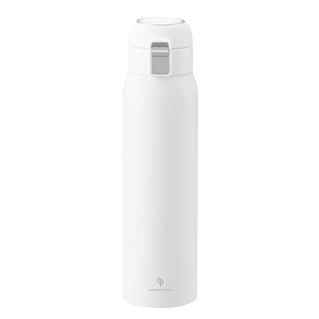 Kakusei One-Touch Mug Bottle, 650ml, White, CLE-07W, Approx. 7.4cm L x 7cm W x 26.3cm D