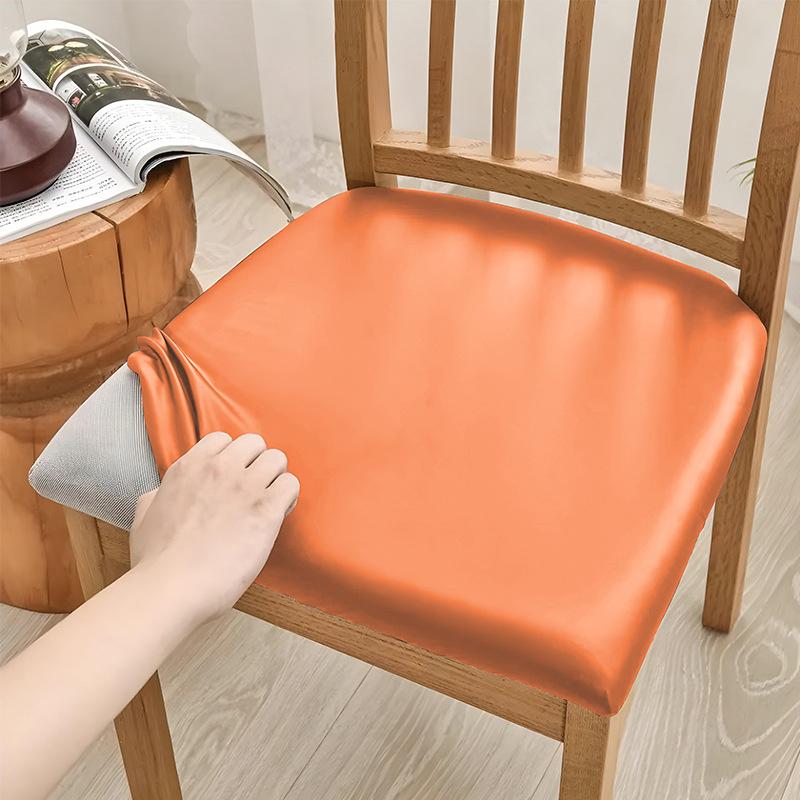1PCS Waterproof PU Leather Removable Solid Color Computer Chair Seat Cushion Covers For Office Chair Seat Covers Home Office