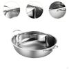 Shabu Pot with Divider 304 Stainless Steel Soup Cookware Cooking Utensil Mandarin Duck for