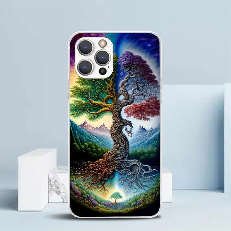 

Tree of Life Space Soft Cover for iPhone 16 17 Air 15 14 Pro Max 16E Phone Case 13 Mini 12 11 7 SE 8 Print Pattern Fit Cases 16 iPhone 15 Pro Max