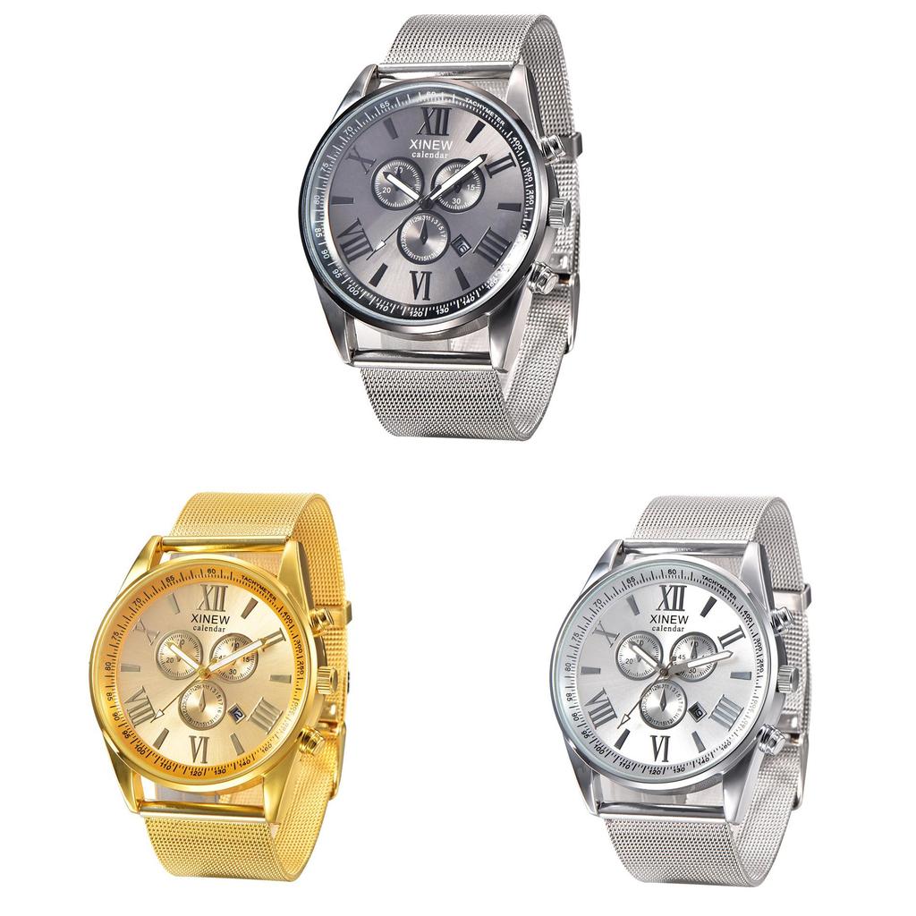 Premium Quality Mens Stainless Steel Military Watch With Elegant Date Functionality