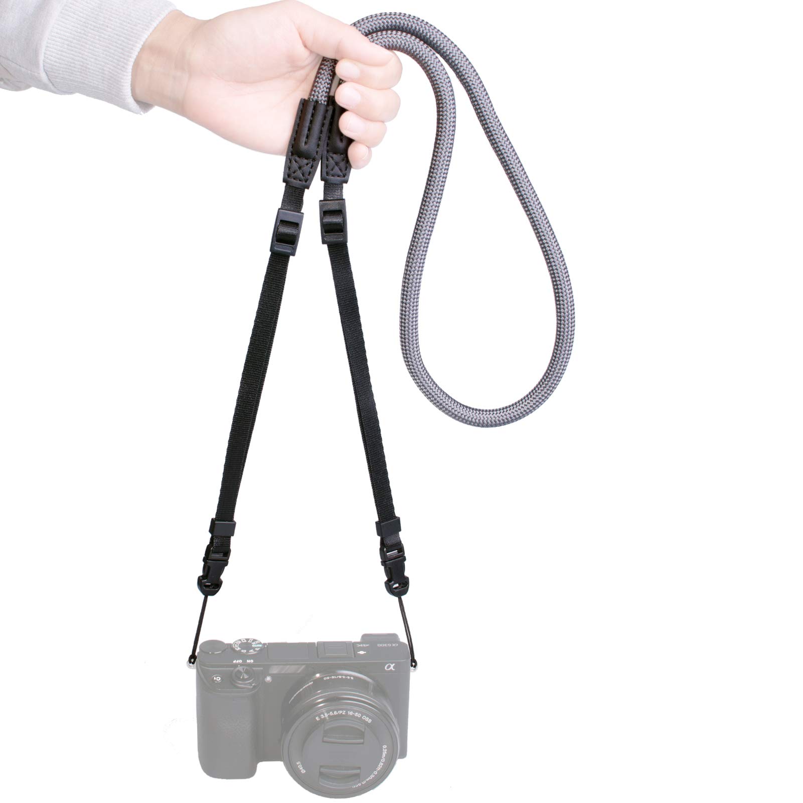 

VKO Camera Neck Climbing Rope Shoulder Adjustable Length for Cameras Strap, Strap, 80-135cm SLR/Mirrorless/Compact (Gray) сірий колір