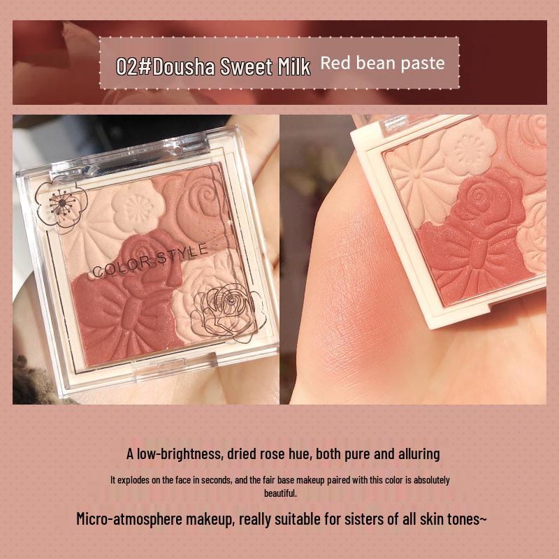 

New Five-Color Petal Blush Palette: Micro-Shimmer Matte, Natural Nude Multi-Color Rouge