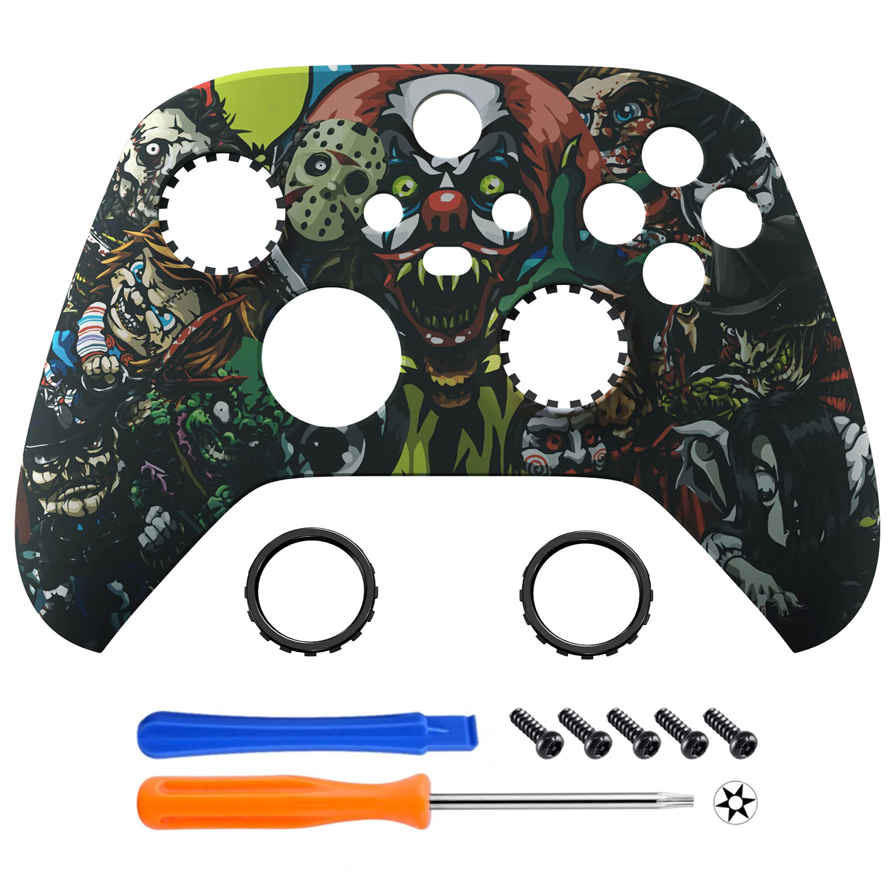 

eXtremeRate Replacement Face Shell with ASR Version Custom Front Cover Faceplate for Xbox Core and Xbox Series X S Ring, & [Thriller Party]