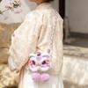 Creative Gift Handmade Kintted New Year Shoulder Bag Red Color Spring Festival Coin Purse Personality Children's Lion Bag