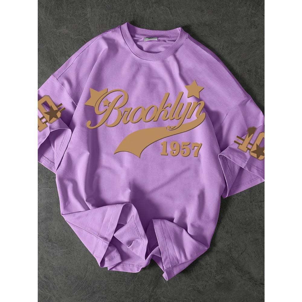 

Модная мужская летняя футболка с принтом букв, дышащая, с круглым вырезом, для улицы, городская, повседневная 6XL