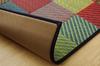 IKEHIKO Igusa Entrance Mat, Made in Japan, F Colorful Block Pattern, 70x120cm, Red, #8819270