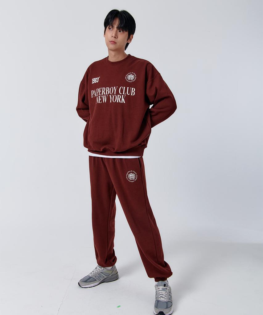 PAPERBOY [Set] Sports Club Sweat Set-Burgundy