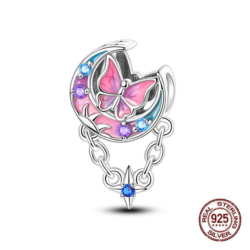 Compatible With 3MM Authentic Bracelets copper Colorful Dragonfly Flower Gem Butterfly Charm Bead Charms Bead Charms Fine Do It Yourself Jewellery Mak