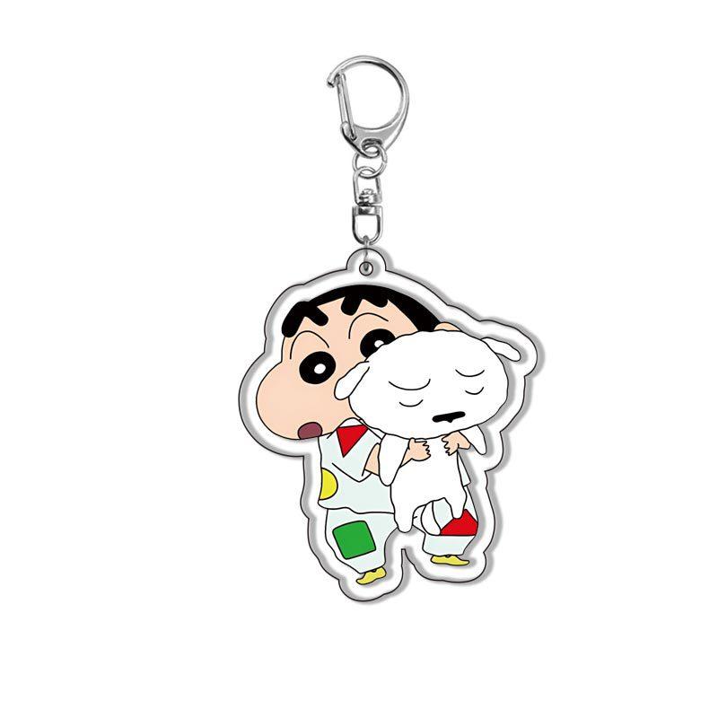 Crayon Shin-chan Acrylic Double Sided Keychain Shinnosuke Nohara Misae Nohara Cartoon Charm Anime Peripherals Cute Cartoon