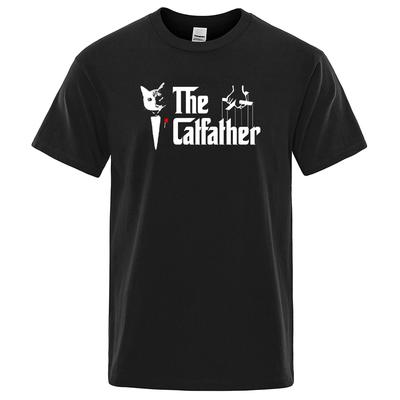 The Catfather Cat Cool Printing Men Women Tshirt Casual Comfortable T-Shirt Fashion Vintage Tee Shirts Loose T Shirts 80469
