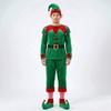 Unisex Velvet Elf Costume Set Christmas Party Cosplay Holiday Performance Green