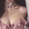 Dongdaemun New Temperament Full Diamond Bow Necklace Choker Collarbone Chain Personalized Neck Jewelry