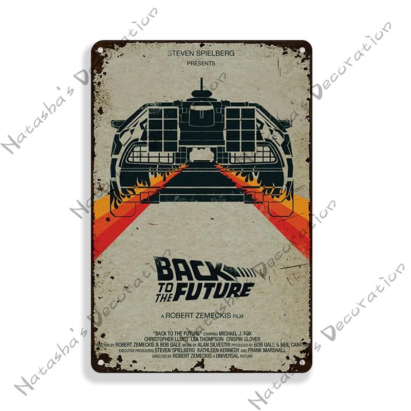 Filmaffisch Tillbaka till framtiden Metallskylt Sci-Fi Komedi Metallskylt Rostig Dekorativ Skylt Hembars Pub Café Industriell Dekor